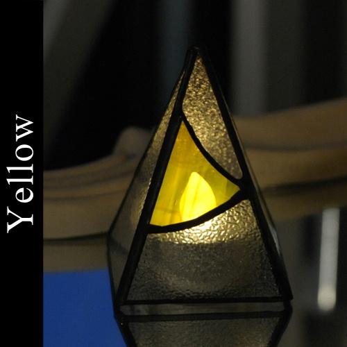 ハンドメイドステンドグラス3個セット 電池式キャンドル×3個付 