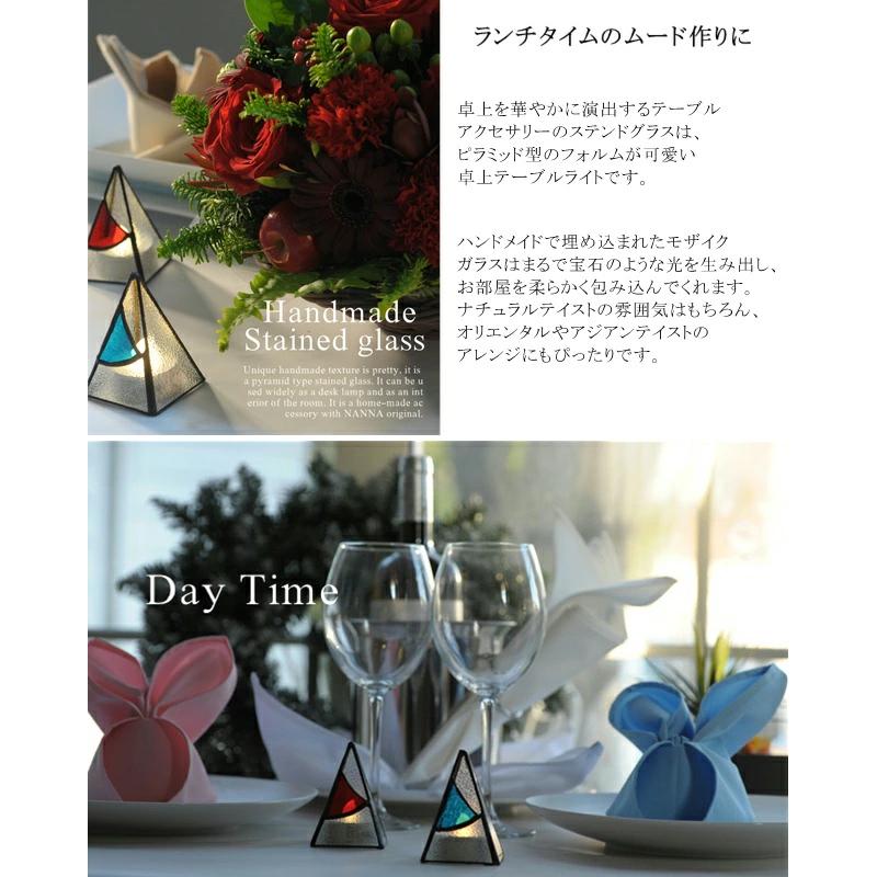 ハンドメイドステンドグラス3個セット 電池式キャンドル×3個付 