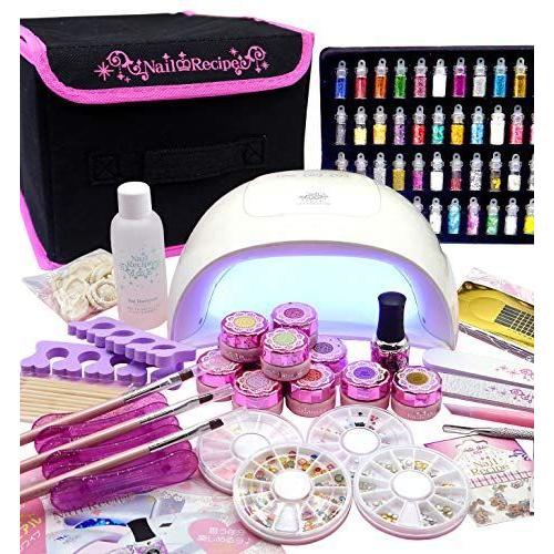 即納特典付き Nailrecipe ネイルレシピ ジェルネイル ジェルネイルキット 収納box付き ネイル スターターキット カラージェル10色付き29 再再販 Www Pickcenter It