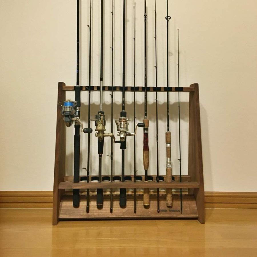 上質で快適 Wood Works 日本製 ロッドスタンド両面19本用 本体ブラウンフェルトブラック 日本全国送料無料 Altammamfactory Com Jo