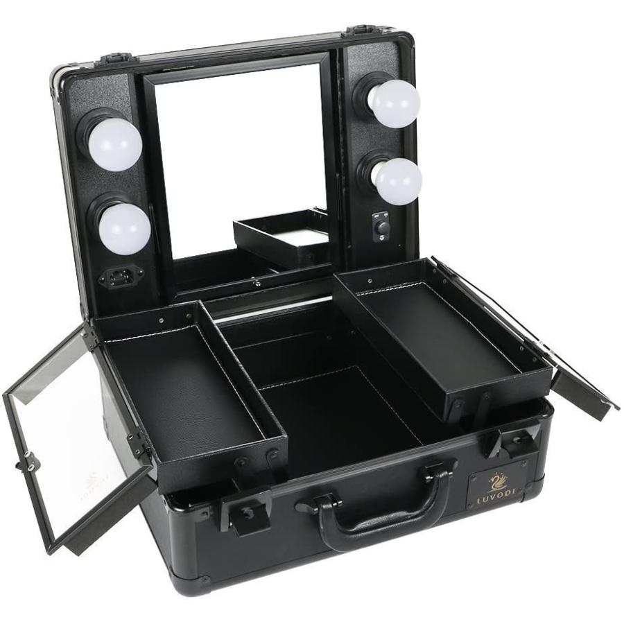 保存版 Luvodi メイクボックス 鏡付き プロ用 大容量 バニティーケース 持ち運び Ledライト 化粧箱 コスメ収納ボックス 鍵付き おしゃれ 人気ブランド Zoetalentsolutions Com