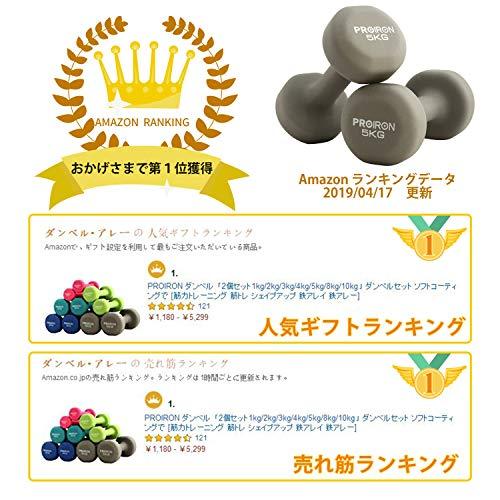 PROIRON ダンベル 5kg 「2個セット」エクササイズ ネオプレンゴム