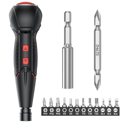 AAL 電動ドライバー 小型 携帯 手持ち Type-C USB充電式 人間工学設計 滑り止め 軽量 手動兼用 高輝度LEDライト 正逆転切り替え | 