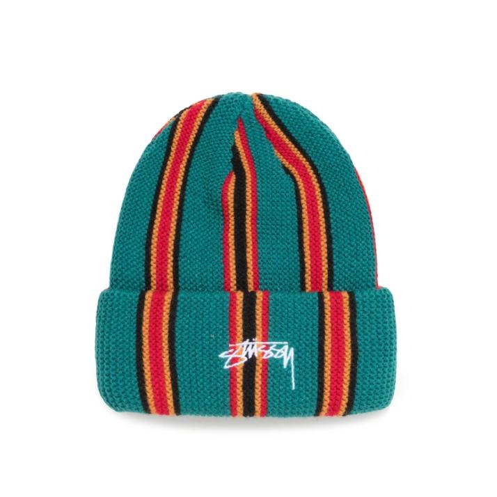 STUSSY STUSSYニット帽 VERTICAL STRIPE CUFF BEANIE CAP stussy