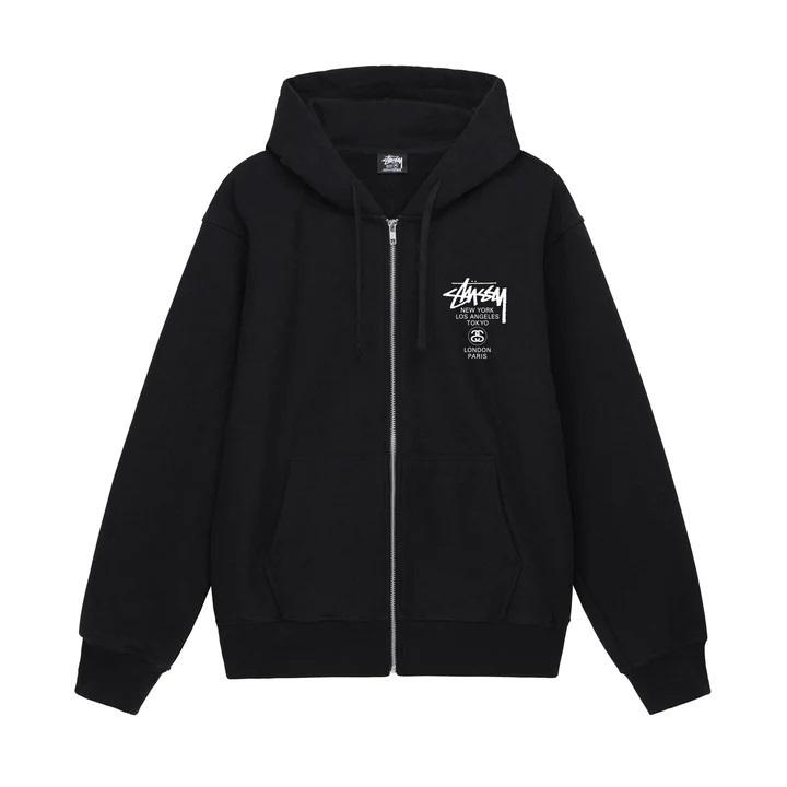 STUSSY ステューシー WORLD TOUR ZIP HOOD 3973514[full zip hooded sweat] パーカー フード フーディ トップス Zip up  ジップパーカー [並行輸入品]｜white-wind-shop｜02