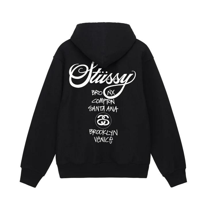 STUSSY ステューシー WORLD TOUR ZIP HOOD 3973514[full zip hooded sweat] パーカー フード フーディ トップス Zip up  ジップパーカー [並行輸入品]｜white-wind-shop｜03