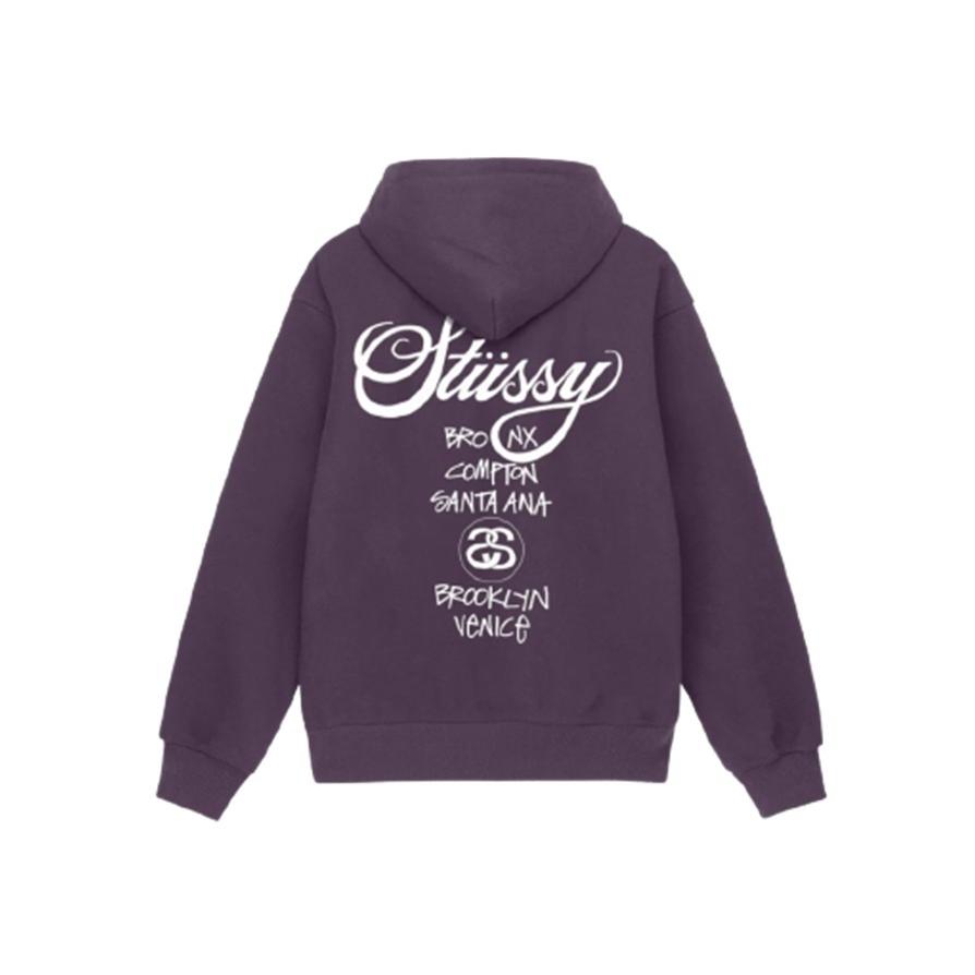 STUSSY ステューシー WORLD TOUR ZIP HOOD 3973514[full zip STUSSY ステューシー WORLD TOUR ZIP HOOD 3973514[full zip