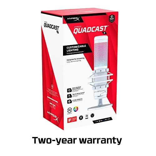 HyperX QuadCast S スタンドアロンマイク RGBライティング ホワイト 