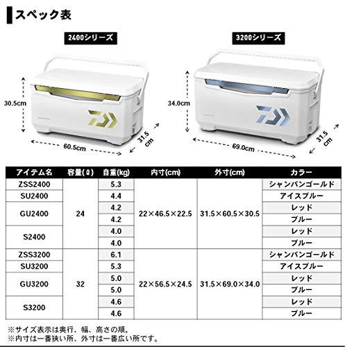 ダイワ(DAIWA) クーラーボックス ライトトランクα SU3200 アイスブルー 釣り 32リットル｜white-wings2｜05