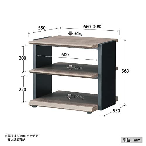 ハヤミ工産 オーディオラック 棚板1枚付き ブラウン J-4560 ハヤミ工産 オーディオラック 棚板1枚付き ブラウン J-4560