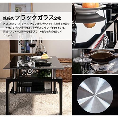 (OSJ)ガラステーブル コーヒーテーブル 幅88cm(クリアグラスブラック脚) Amazon｜(OSJ)ガラステーブル コーヒーテーブル 幅88cm 強化