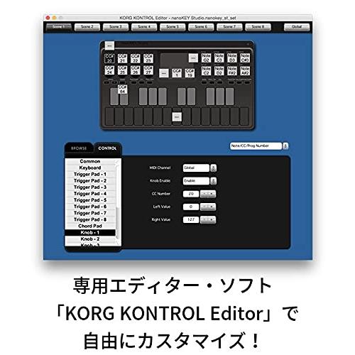 KORG 定番 USB/ワイヤレス オールインワン モバイルMIDIキーボード nanoKEY Studio 音楽制作 DTM A4サイズ コン｜white-wings2｜08