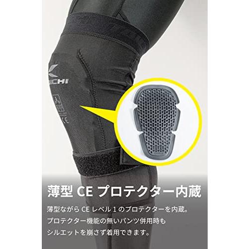 RSタイチ(アールエスタイチ) ステルス CE ニーガード(スリム) 膝・すね用プロテクター CEレベル1 ストレッチ 通気性 ブラック L [｜white-wings2｜02