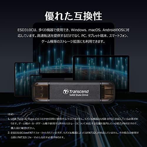 トランセンド ポータブルSSD 1TB 高速 最大1050 MB/s 超小型軽量