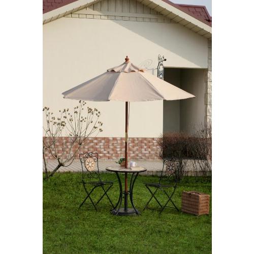 不二貿易 パラソル 幅 193×奥行193×高さ222cm ネイビー ガーデン 木製