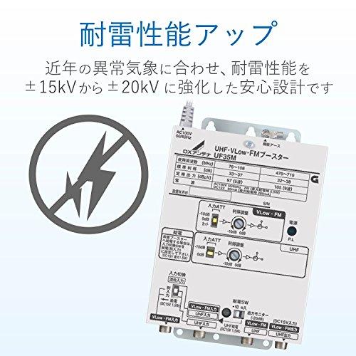 DXアンテナ UHF・VLow・FMブースター 共同受信用 UHF利得35dB