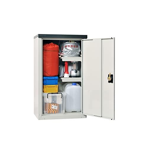 グリーンライフ 物置 収納庫 【日本製】小型 扉式 ハーフ棚板2枚