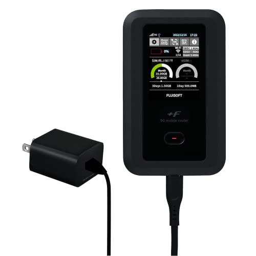 富士ソフト(Fujisoft) 5G対応Wi-Fiモバイルルーター +F FS050W : White  