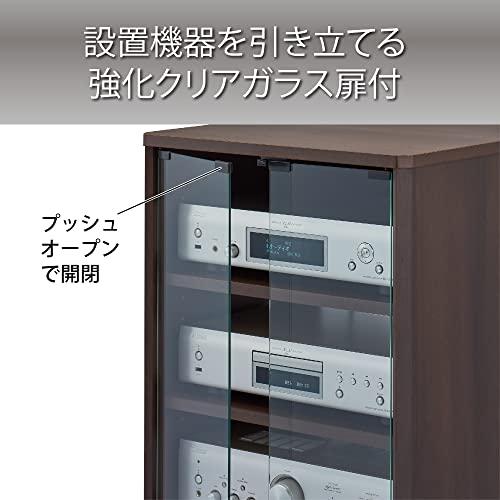 ハヤミ工産 オーディオラック ガラス扉付き 棚板3枚付属 ハヤミ工産 オーディオラック ガラス扉付き 棚板3枚付属