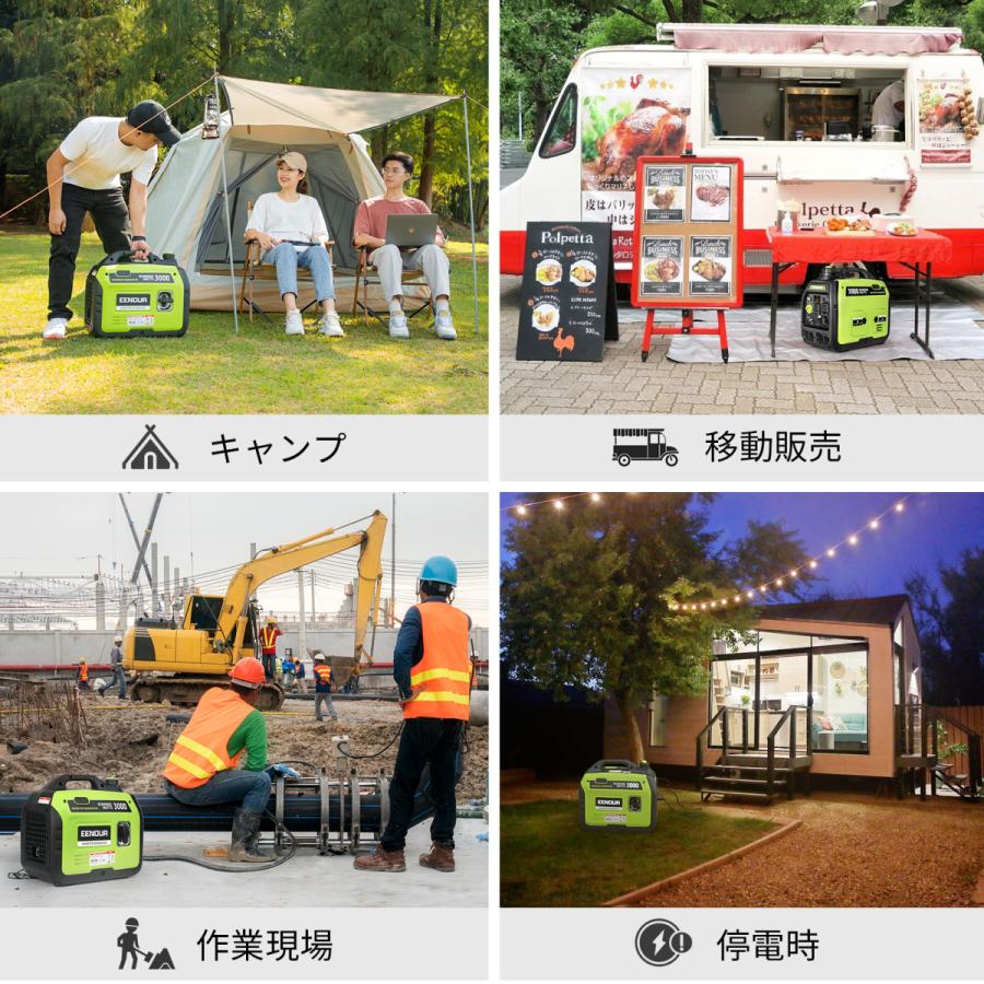 ＼月末限定クーポン配布中／ EENOUR インバーター発電機 DK3000iS 3.0kVA マルチメーター搭載 正弦波 高出力 低騒音 超軽量 防災推奨 停電対策｜whitebankjapan-store｜11