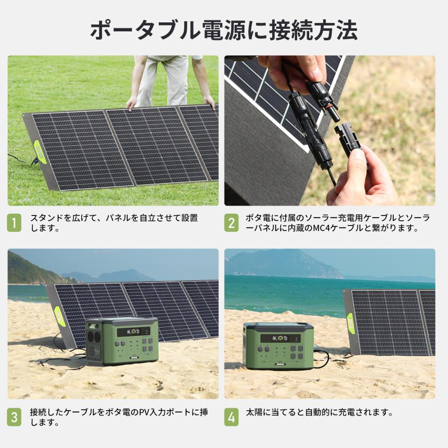 EENOUR 2024新型 ソーラーパネル 400W 急速充電 ポータブル電源 EENOUR 2024新型 ソーラーパネル 400W 急速充電 ポータブル電源