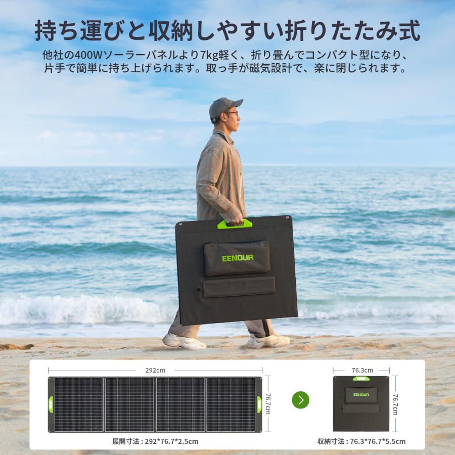 EENOUR 2024新型 ソーラーパネル 400W 急速充電 ポータブル電源 EENOUR 2024新型 ソーラーパネル 400W 急速充電 ポータブル電源