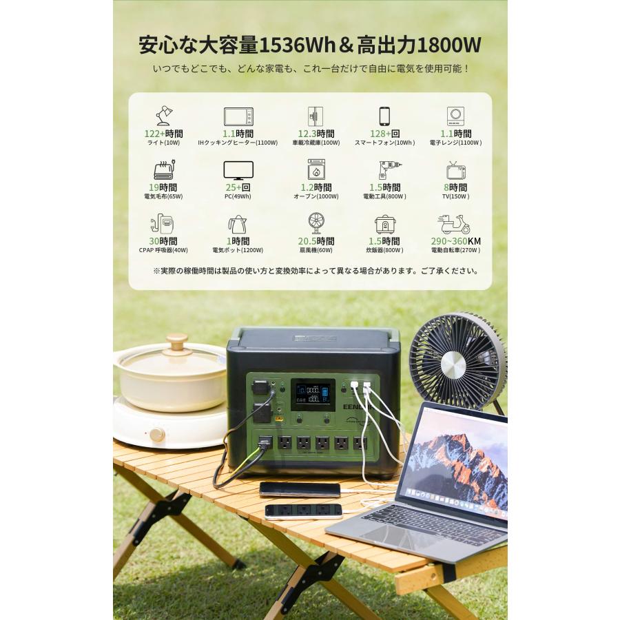 EENOUR P1500 1536Wh 1800W 480000mAh ポータブル電源 ソーラー EENOUR P1500 1536Wh 1800W 480000mAh ポータブル電源 ソーラー