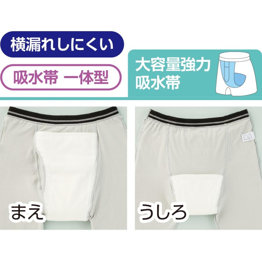 紳士安心快適ボクサーブリーフ 【吸水量300cc】38296b 【3L/4L/5L】特殊な縫製で横モレしにくい安心タイプ　ケアファッション　 | ケアファッション・アクティブ | 03