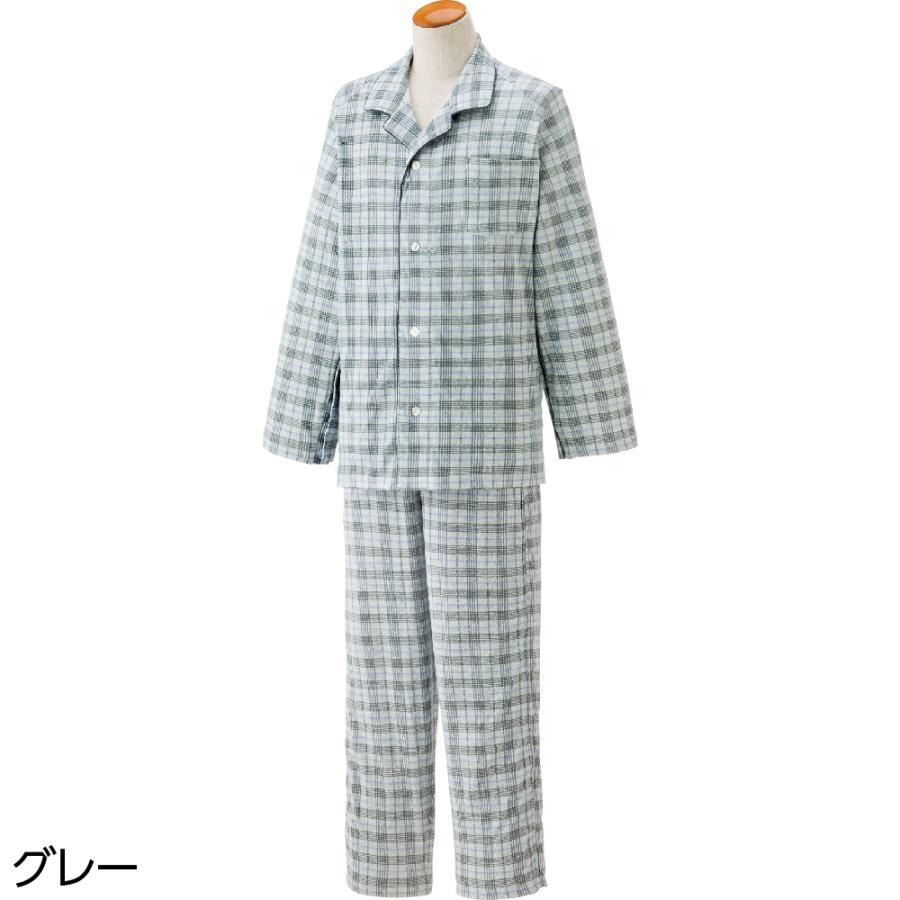 紳士ワンタッチテープ＋フルオープンパジャマ 38717   送料無料！!手際良くサポートできる ケアファッション　 | ケアファッション・アクティブ | 01