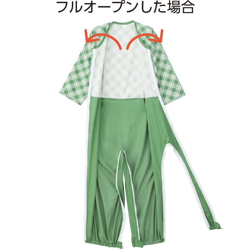 介護用フルオープンつなぎパジャマ M〜LLサイズ38728　寝たきりの方にも着替えやすい ケアファッション　 | ケアファッション・アクティブ | 03