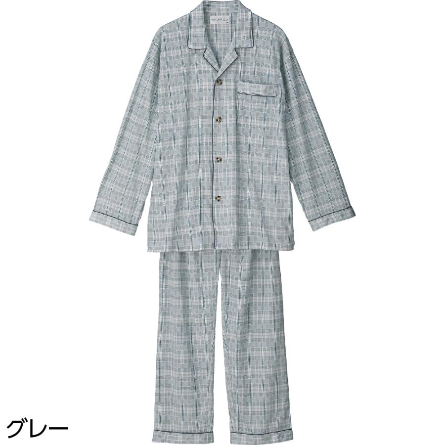 紳士ワンタッチ天竺パジャマ 38798 薄くて横方向に伸縮性がある春夏素材 　ケアファッション | ケアファッション・アクティブ | 02