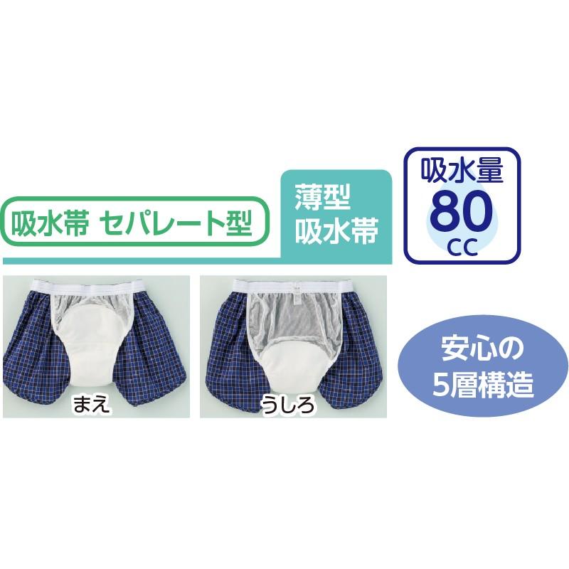 紳士安心快適トランクス 【吸水量80cc】38845　サックス　M L LL　肌にフィットする吊り式の５層構造！　ケアファッション | ケアファッション・アクティブ | 06