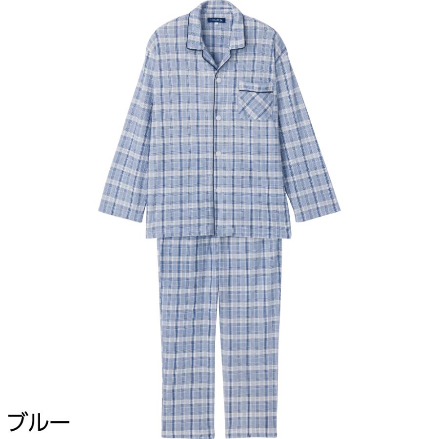 紳士ワンタッチパジャマ800411 肌ざわりがなめらかでやわらか。サイズもＭ〜4Ｌまで展開。 年間用 午前注文〜即日出荷！送料無料　 ケアファッション | ケアファッション・アクティブ | 01