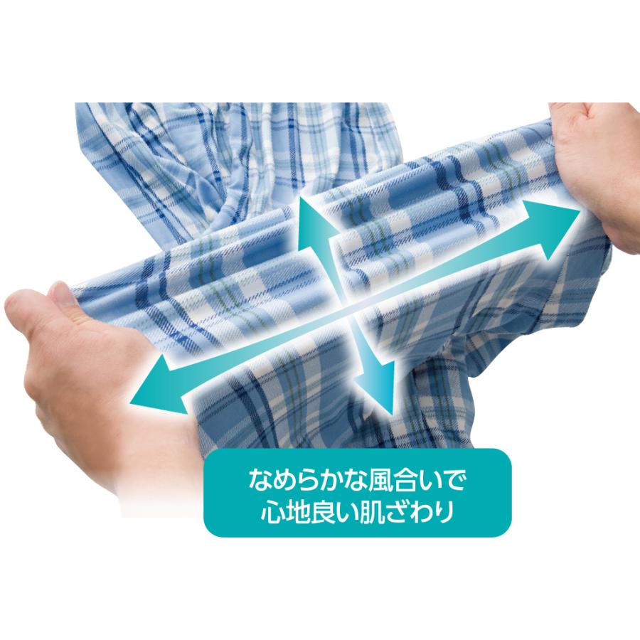 紳士大きめボタンのびのびストレッチパジャマ 800441b(3L/4L)  袖口ゴムが交換できご自身に合った太さで着用できなめらかな風合い。ケアファッション | ケアファッション・アクティブ | 03