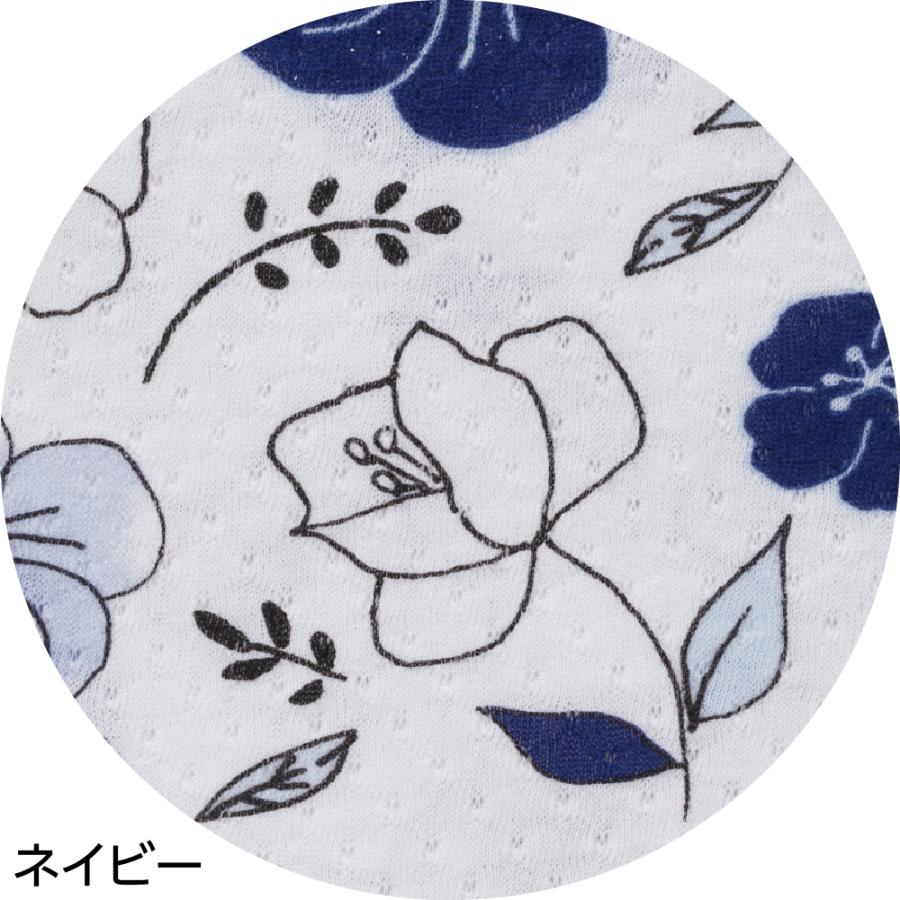 婦人針抜き天竺線花7分袖パジャマ 800613 涼しいパジャマで夏でも快適に　ケアファッション |  | 03