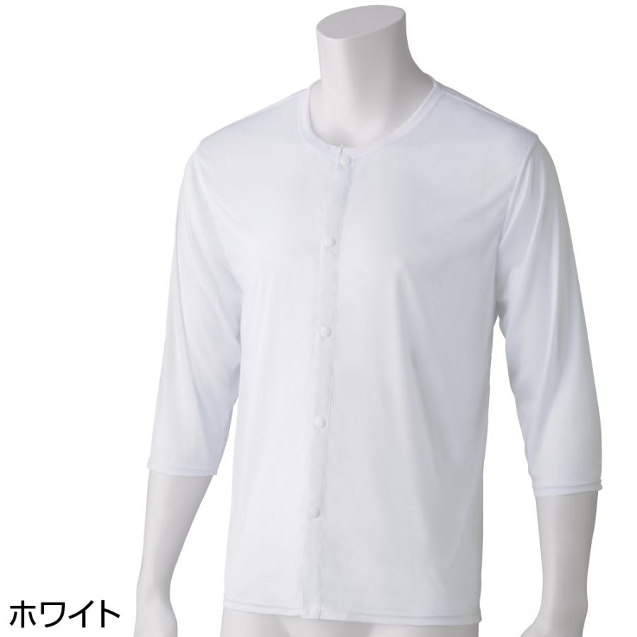 紳士着ている感じがしない軽量8分袖ホックインナー 800649 軽い素材で洗濯後の乾きも早く部屋干しにも最適 　ケアファッション | ケアファッション・アクティブ | 01