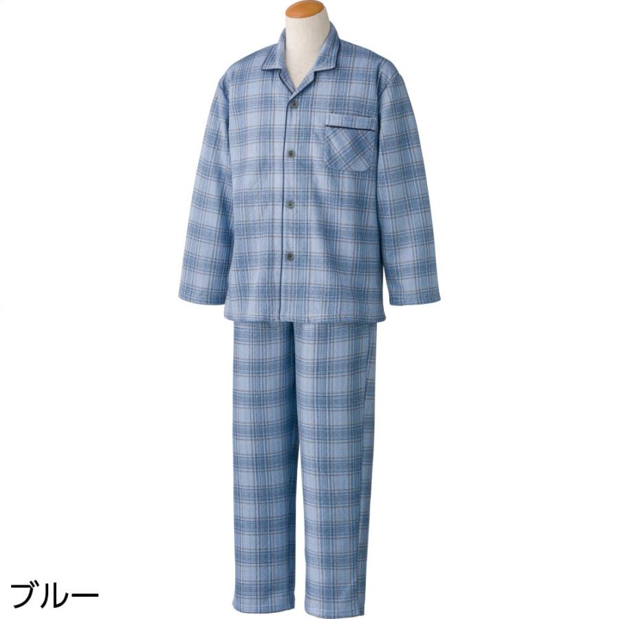 紳士ワンタッチキルトパジャマ 800716（S〜LL) 暖かい空気を逃しにくいキルト素材　ケアファッション | ケアファッション・アクティブ | 02