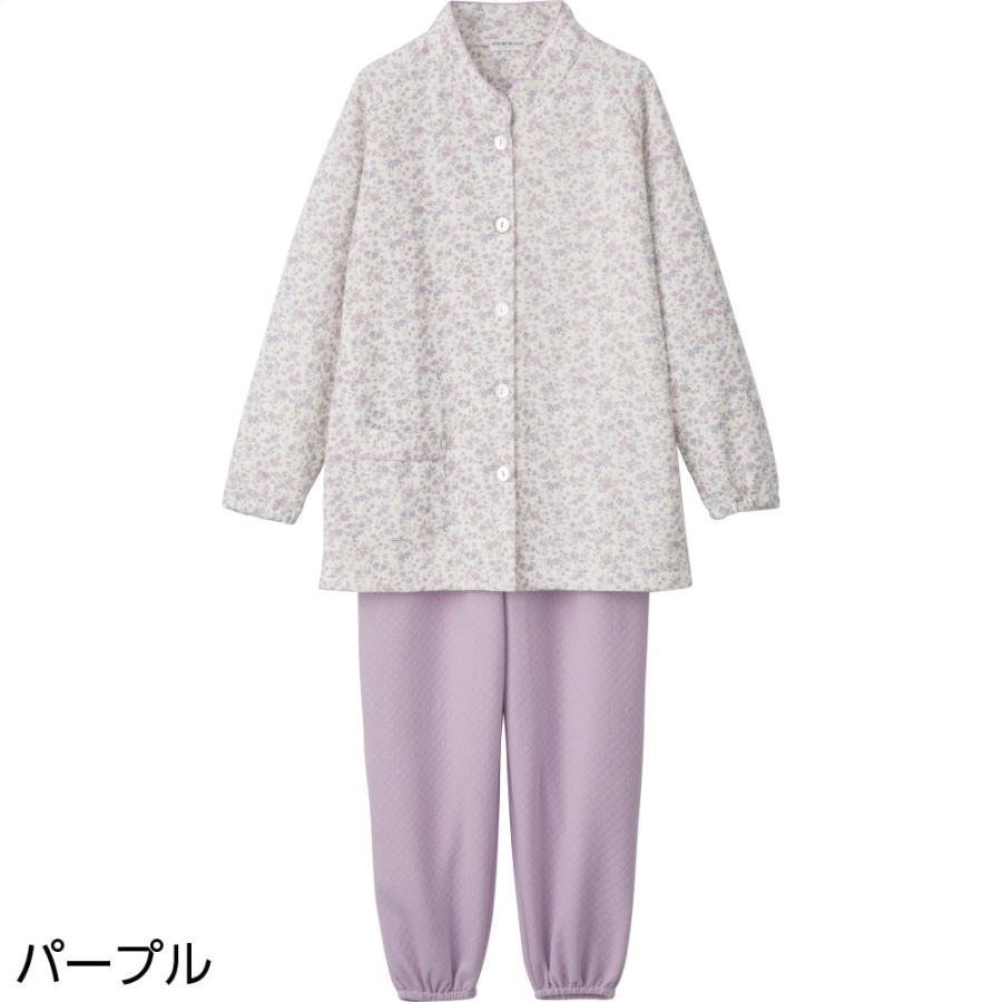 婦人大きめボタンキルトお部屋着調パジャマ 800724 （Ｓ〜LLサイズ）ルームウェアのようなオシャレなパジャマ　秋冬用 ケアファッション | ケアファッション・アクティブ | 01