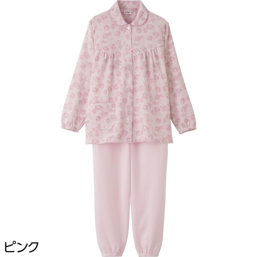 婦人大きめボタン裏起毛お部屋着調パジャマ 800725 （Ｓ〜LLサイズ）裏起毛の暖かなパジャマ　秋冬用 ケアファッション | ケアファッション・アクティブ | 01