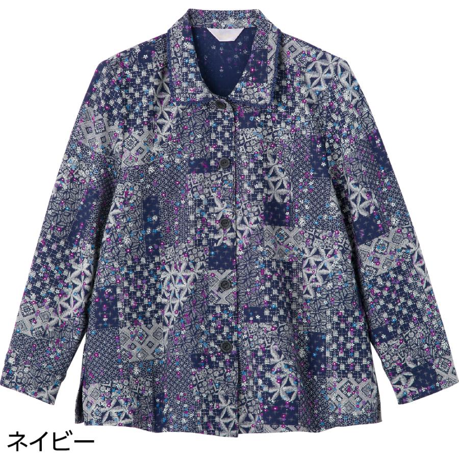 婦人らくらくブラウス 820586 上品な柄です。　ケアファッション | ケアファッション・アクティブ