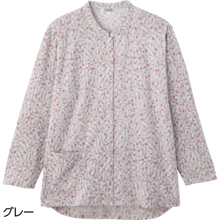 婦人前開きあったかＴシャツ 820914 ふんわり柔らかで見た目もあったか表起毛。　ケアファッション |  | 01