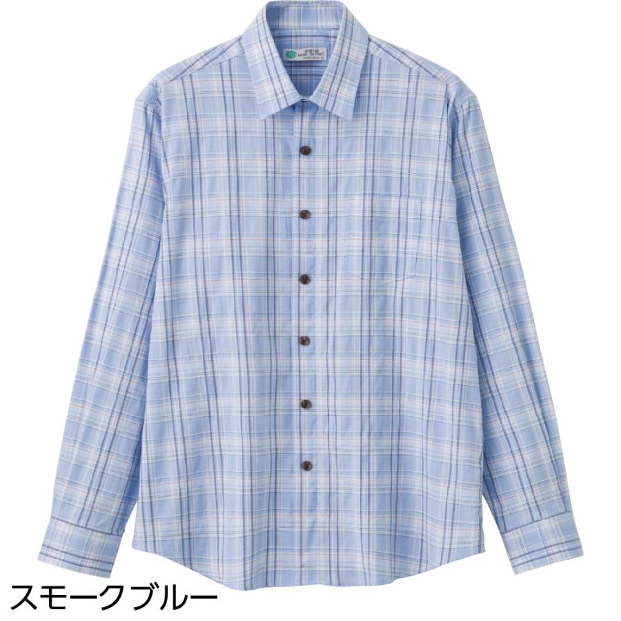 紳士しじら隠れファスナーシャツ 821345 さらっと涼しいしじら素材  ケアファッション | ケアファッション・アクティブ | 02