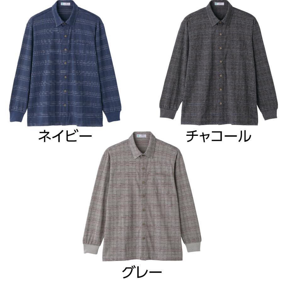 紳士綿混隠れファスナーニットシャツ 821601 肌触りの良い綿混素材。　ケアファッション | ケアファッション・アクティブ | 03