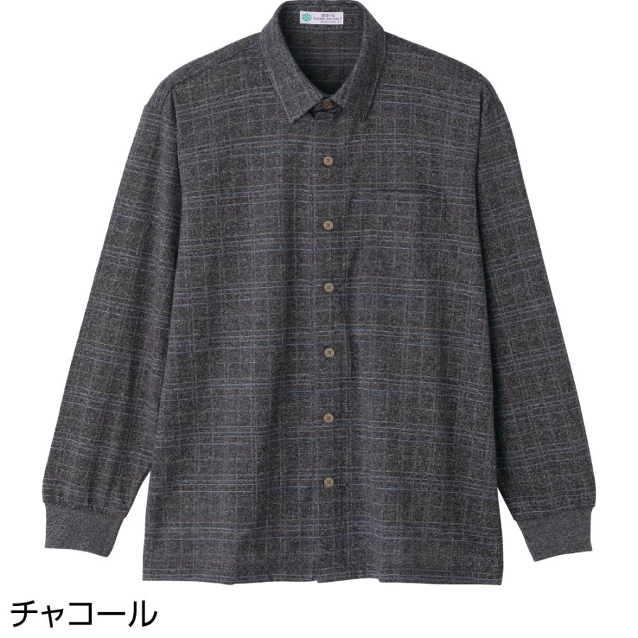 紳士綿混隠れファスナーニットシャツ 821601 肌触りの良い綿混素材。　ケアファッション | ケアファッション・アクティブ | 02