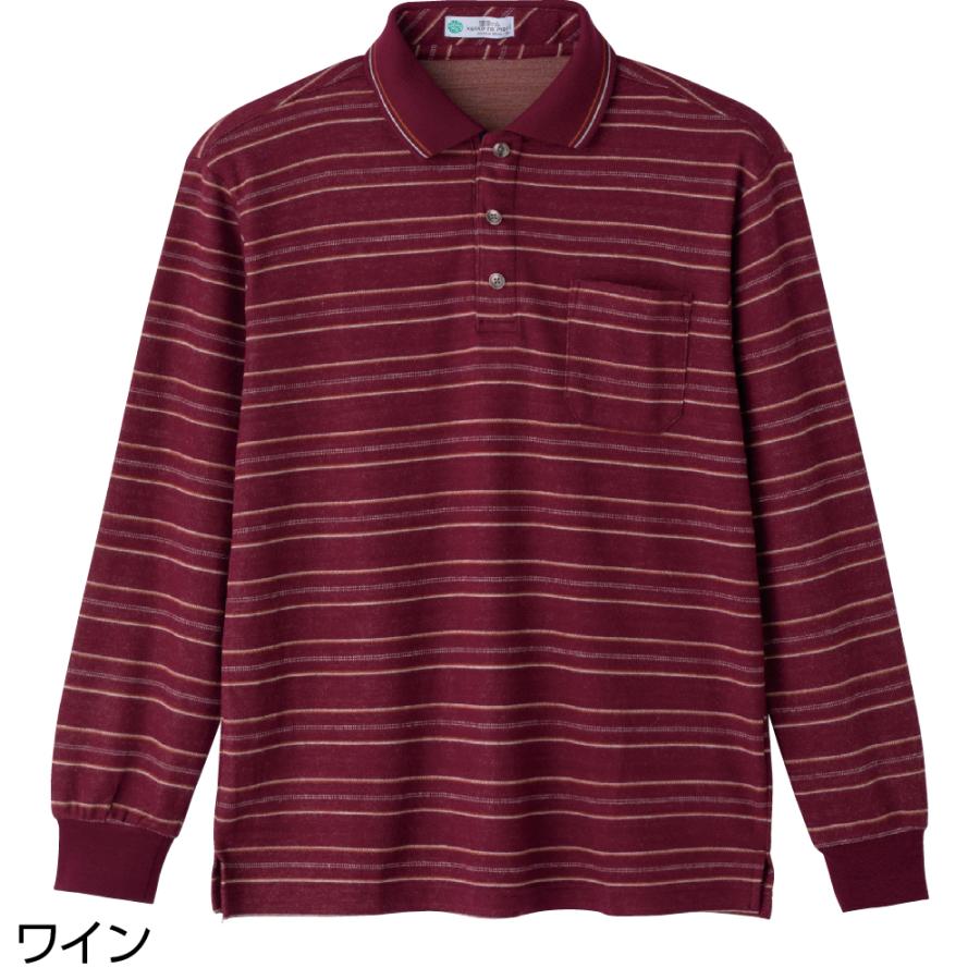 紳士起毛ジャカードスナップ釦ポロシャツ 821607 表生地を起毛させた、暖かな着心地。　ケアファッション | ケアファッション・アクティブ | 02