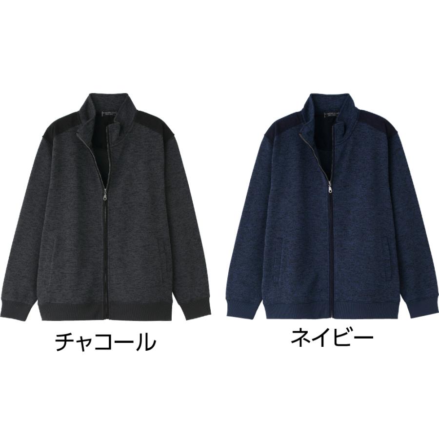 紳士ニットフリースフルジップジャケット 821619 軽くて暖かいニット
