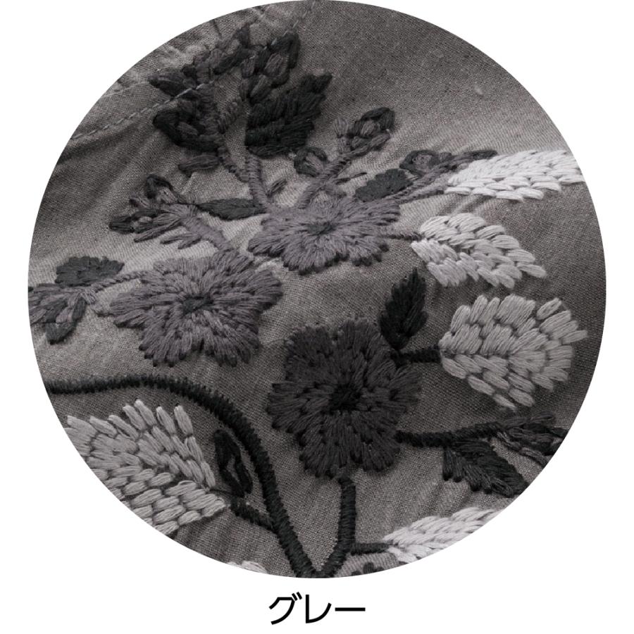 婦人7分袖クラフト刺繍前開きブラウス 821724 胸元の刺繍が豪華！落ち着いた使いやすいカラー  ケアファッション | ケアファッション・アクティブ | 03