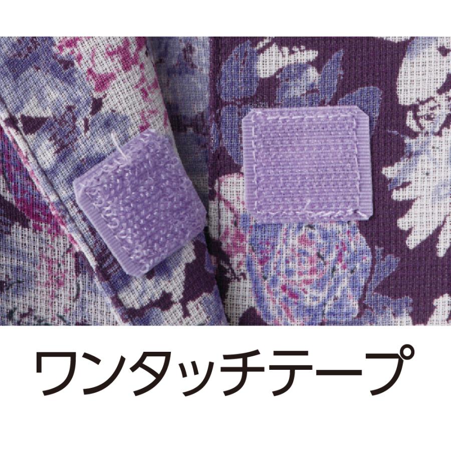 婦人7分袖ワンタッチテープブラウス 821760 牡丹や薔薇を思わせる、少し大きめの花柄がエレガント  ケアファッション | ケアファッション・アクティブ | 04