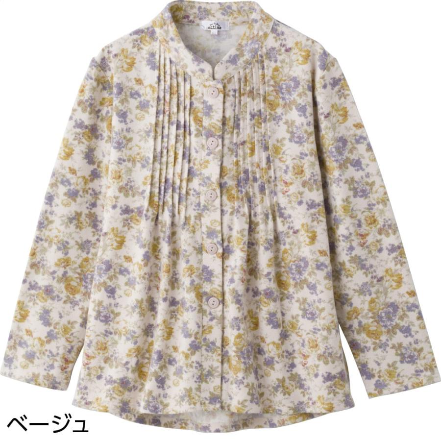 婦人ふんわり微起毛斜め釦ホールピンタックブラウス 821893 ちちょっぴり特別感のあるピンタックブラウス ふんわり微起毛素材で快適　ケアファッション　 |  | 02