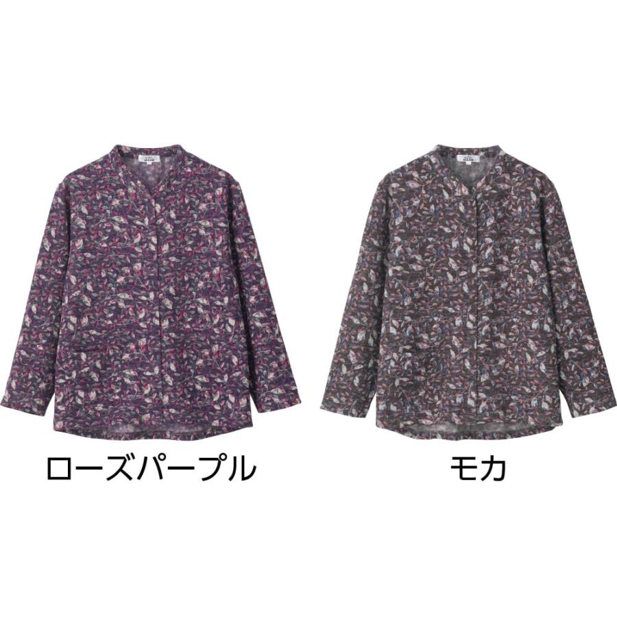 婦人裏起毛スナップ釦前開きＴシャツ 821902スナップボタンでスムーズに着脱♪裏起毛であたたかさばっちり ♪ ケアファッション　 |  | 01